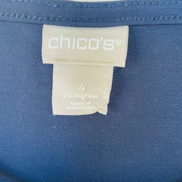 Chico’s Liquid Knit Size XL blue Top - Picture 2 of 9